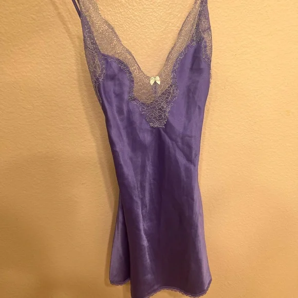 Victoria's Secret | Intimates & Sleepwear | Victorias Secret Mint Green Lilac  Purple French Lace Inset Slip Dress | Poshmark